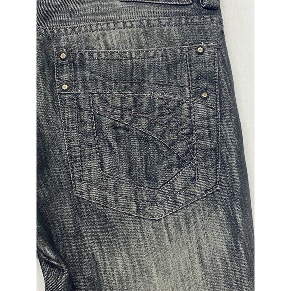 Helix Slim Straight Dark Gray Denim Distressed Look Jeans Men's 34x30 - Picture 4 of 7